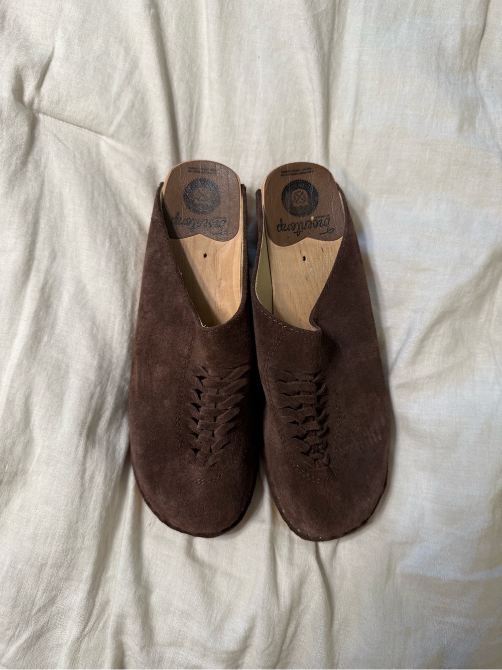 Troentorp of Sweden Brown Suede Slip-On Clogs